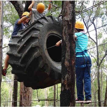 tyre swing camp ground activities