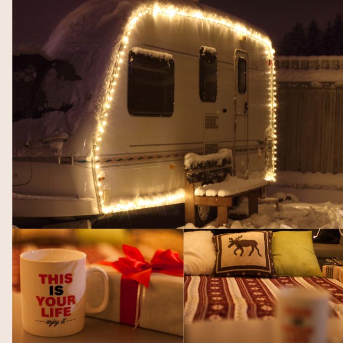 Christmas lights camping