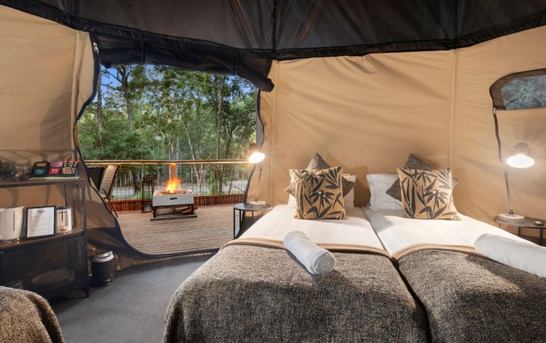 cedar creek falls family glamping tents