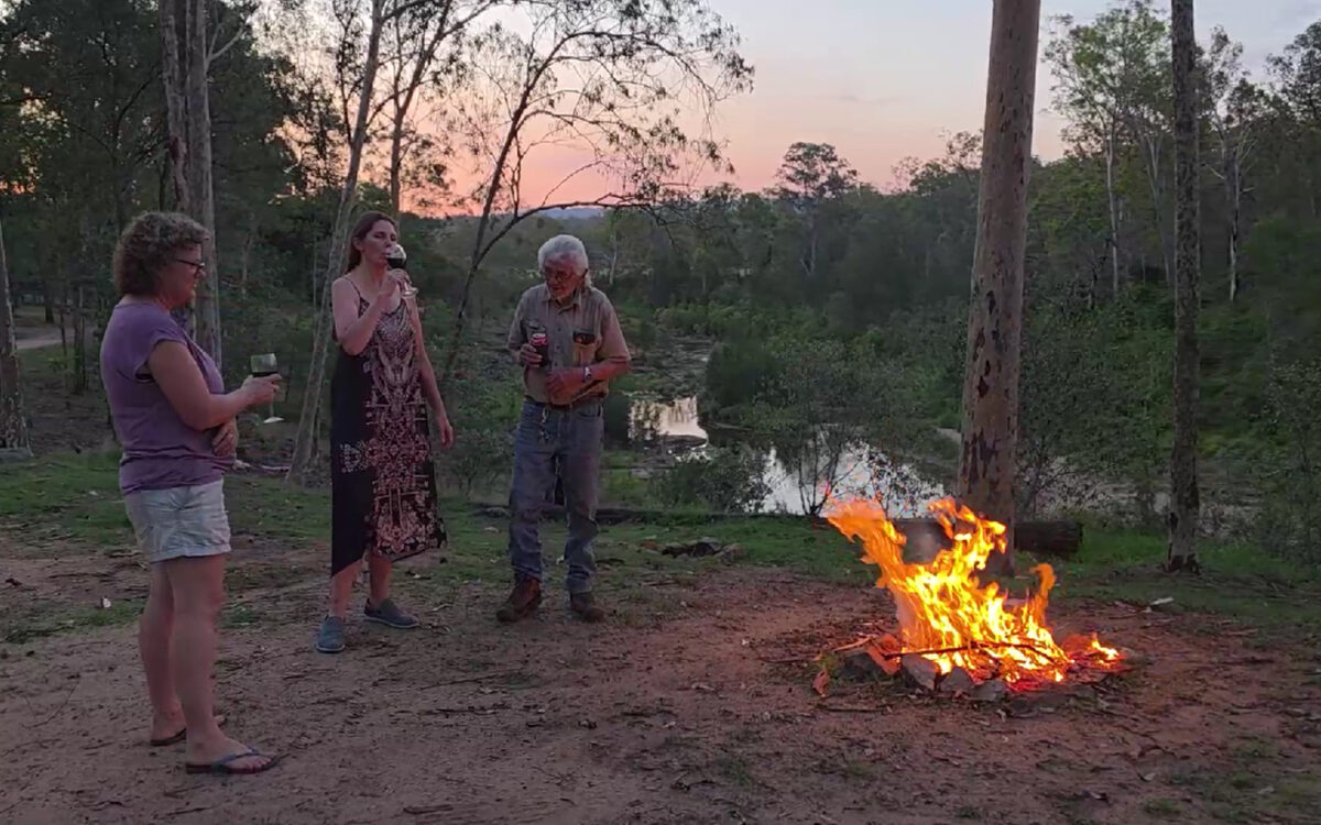 Unwinding Near Campfire Murphys Creek Escape